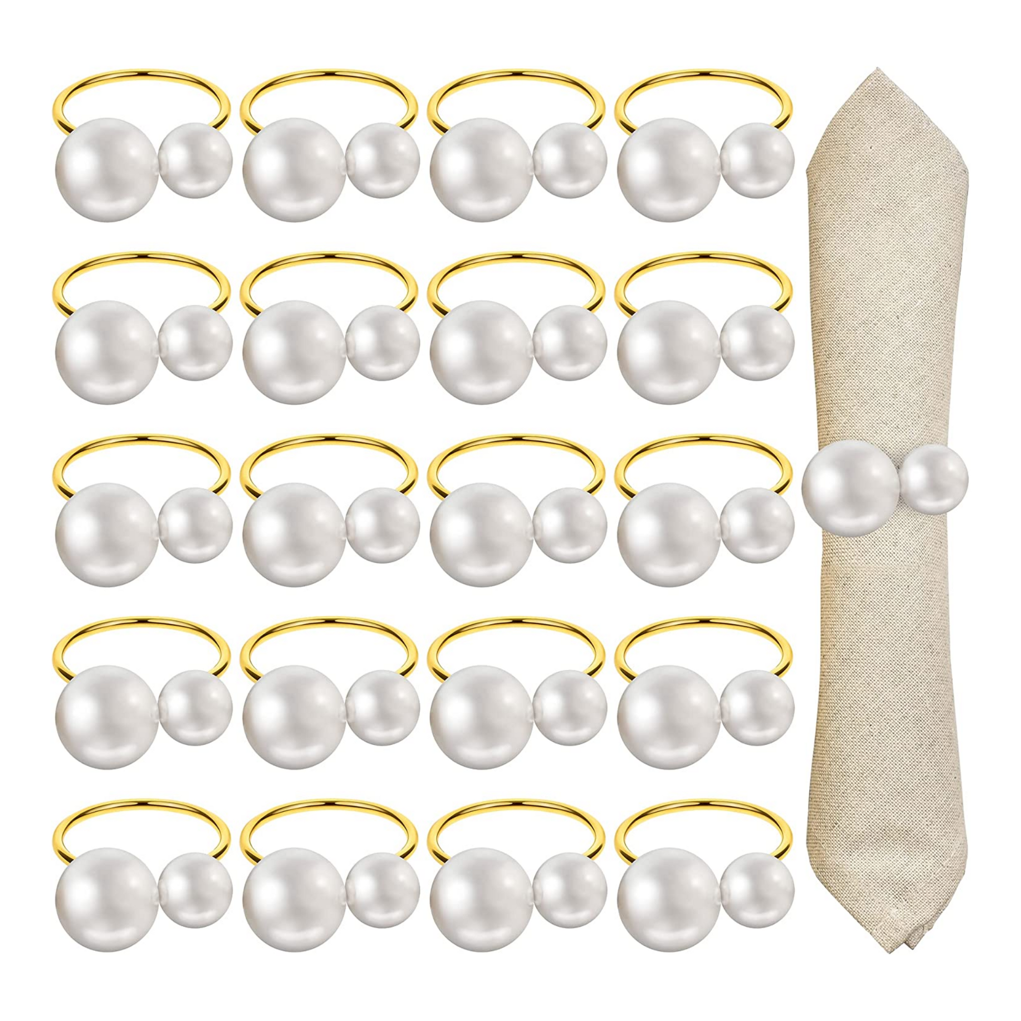 Pack Pearl Napkin Rings -Set