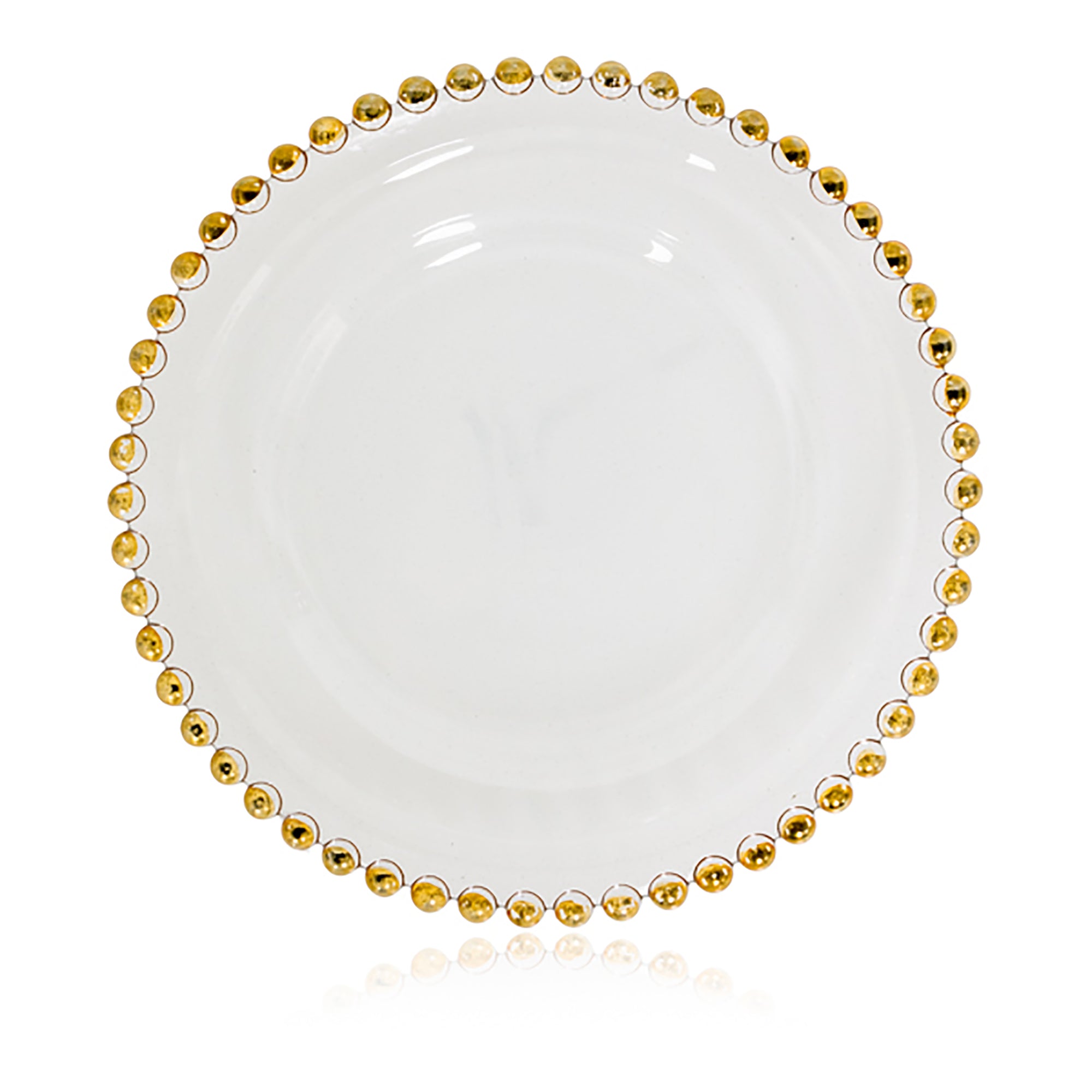 Glass clear beaded charger plate