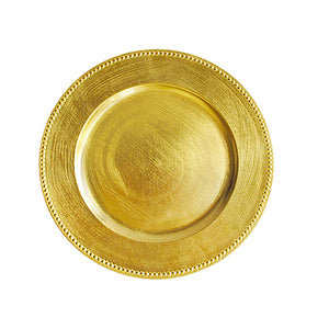 Gold plastic charger plate